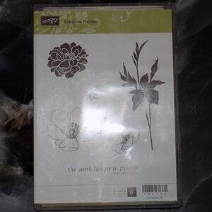 Stampin Up FABULOUS FLORETS Stamps Poppies Stems leaf floral silhouette NEW